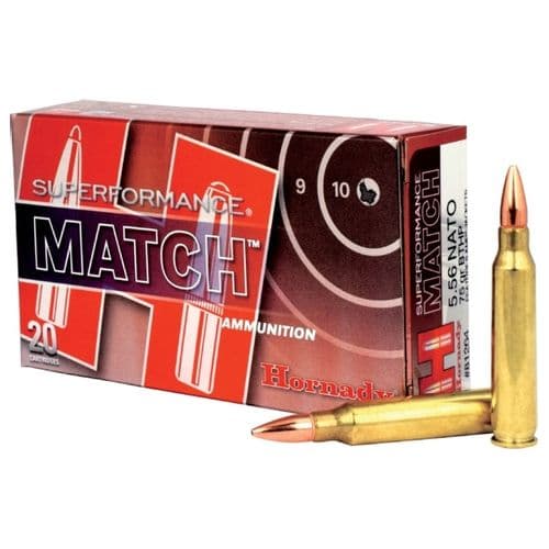 Hornady 81264 Superformance Match 5.56x45mm NATO 75 gr Boat Tail Hollow Point 20 Per Box Hornady 81264 Superformance Match 5.56x45mm NATO 75 gr Boat Tail Hollow Point 20 Per Box