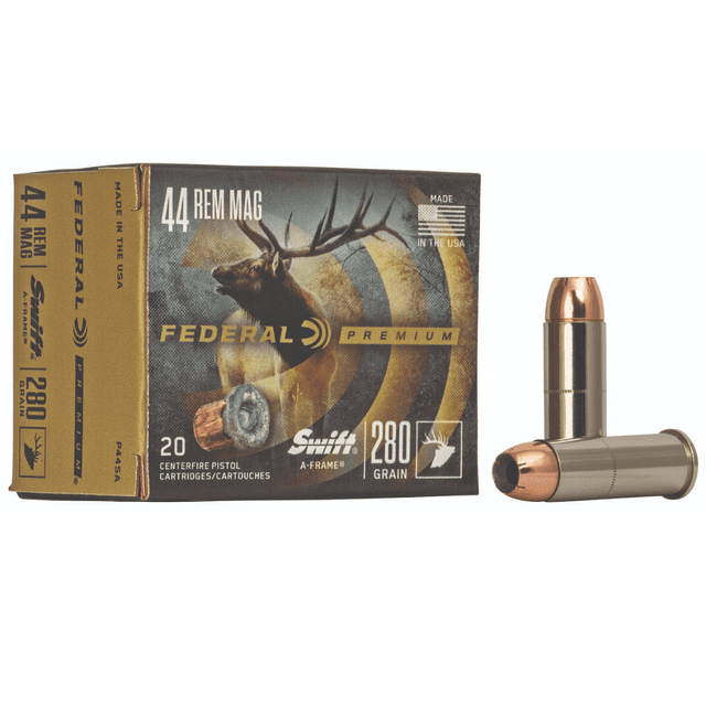 Federal Premium .44 Rem Mag 280gr Swift A-Frame, 20 Rounds Per Box - P44SA Federal Premium .44 Rem Mag 280gr Swift A-Frame, 20 Rounds Per Box - P44SA