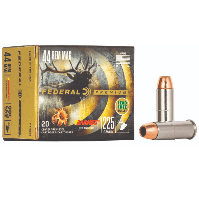 Federal Premium .44 Rem Mag 225gr Barnes Expander BRX, 20 Rounds Per Box - P44XB1 Federal Premium .44 Rem Mag 225gr Barnes Expander BRX, 20 Rounds Per Box - P44XB1