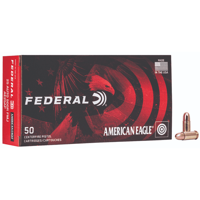Federal American Eagle Handgun 25ACP Ammunition Federal American Eagle Handgun 25ACP Ammunition