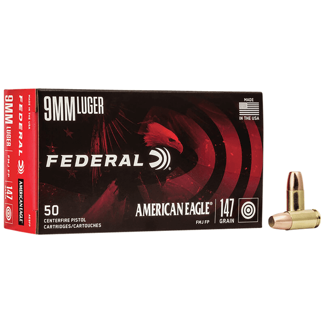 Federal American Eagle Handgun 9mmLuger Ammunition - AE9FP Federal American Eagle Handgun 9mmLuger Ammunition - AE9FP