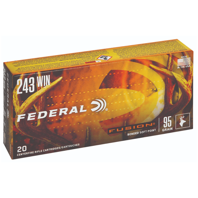 Federal Fusion .243 Win 95gr Bonded Soft Point, 20 Rounds Per Box - F243FS1 Federal Fusion .243 Win 95gr Bonded Soft Point, 20 Rounds Per Box - F243FS1
