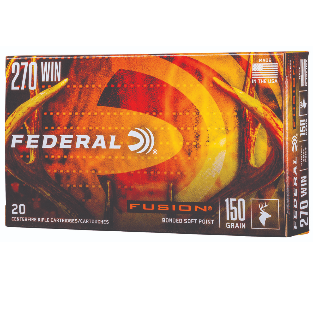 Federal Fusion .270 Win 150gr Bonded Soft Point, 20 Rounds Per Box - F270FS2 Federal Fusion .270 Win 150gr Bonded Soft Point, 20 Rounds Per Box - F270FS2