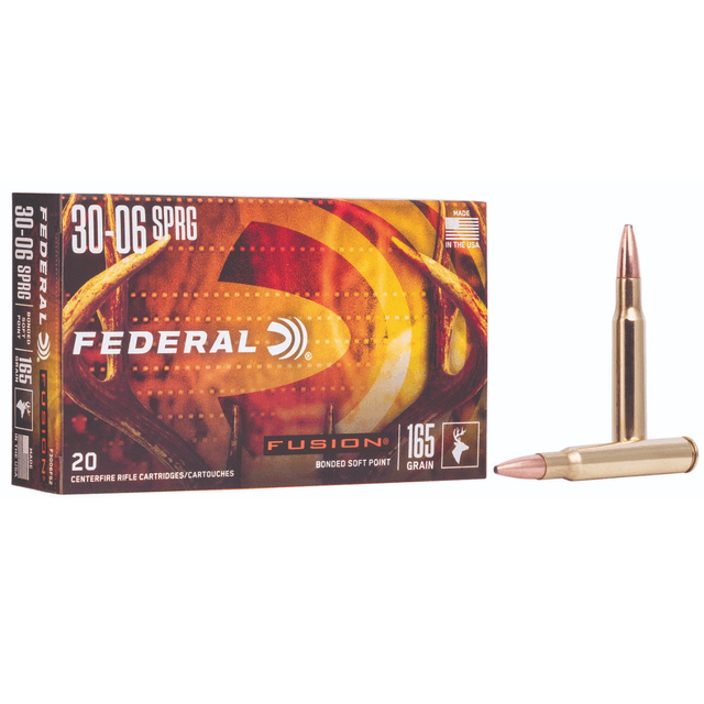 Federal Fusion .30-06 Springfield 165gr Bonded Soft Point, 20 Rounds Per Box - F3006FS2 Federal Fusion .30-06 Springfield 165gr Bonded Soft Point, 20 Rounds Per Box - F3006FS2