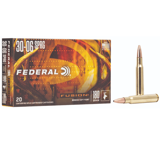 Federal Fusion .30-06 Springfield 180gr Bonded Soft Point, 20 Rounds Per Box - F3006FS3 Federal Fusion .30-06 Springfield 180gr Bonded Soft Point, 20 Rounds Per Box - F3006FS3