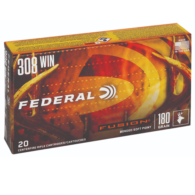 Federal Fusion .308 Win 180gr Bonded Soft Point, 20 Rounds Per Box - F308FS3 Federal Fusion .308 Win 180gr Bonded Soft Point, 20 Rounds Per Box - F308FS3