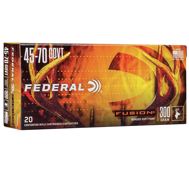 Federal Fusion .45-70 Gov 300gr Bonded Soft Point, 20 Rounds Per Box - F4570FS1 Federal Fusion .45-70 Gov 300gr Bonded Soft Point, 20 Rounds Per Box - F4570FS1