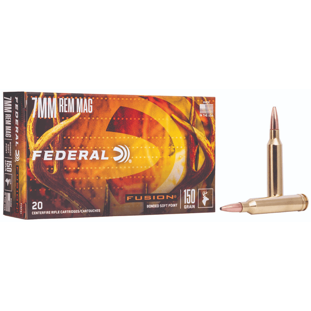 Federal Fusion 7mm Rem Mag 150gr Bonded Soft Point, 20 Rounds Per Box - F7RFS1 Federal Fusion 7mm Rem Mag 150gr Bonded Soft Point, 20 Rounds Per Box - F7RFS1