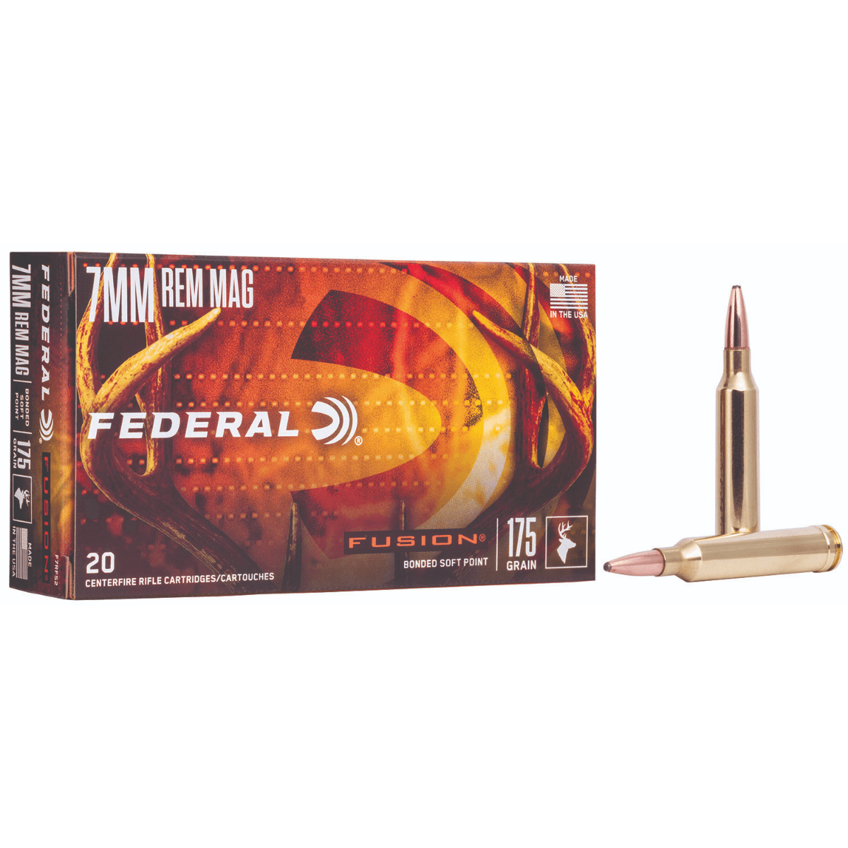 Federal Fusion 7mm Rem Mag 175gr Bonded Soft Point, 20 Rounds Per Box - F7RFS2 Federal Fusion 7mm Rem Mag 175gr Bonded Soft Point, 20 Rounds Per Box - F7RFS2