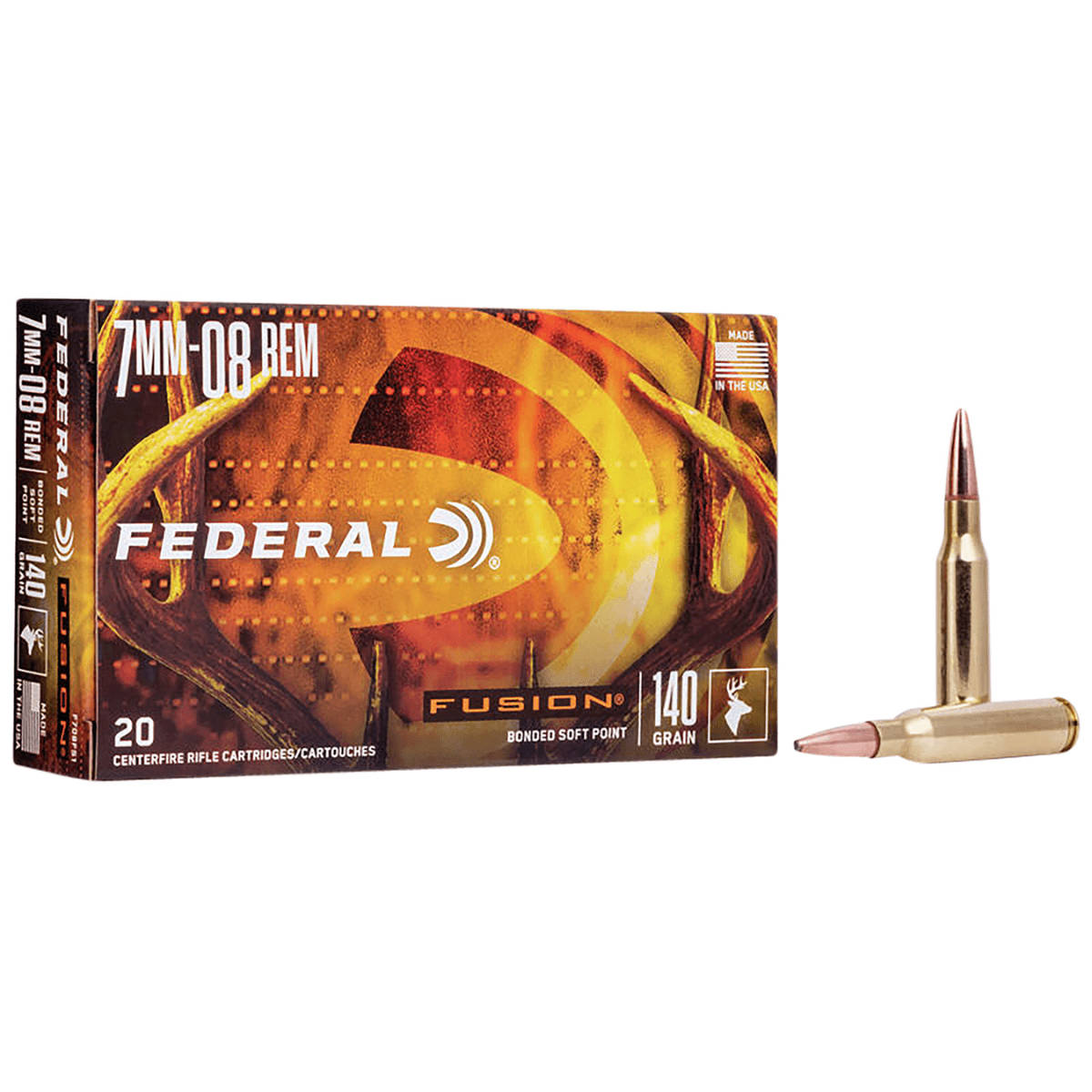 Federal Fusion 7mm-08 Rem 140gr Bonded Soft Point, 20 Rounds Per Box - F708FS1 Federal Fusion 7mm-08 Rem 140gr Bonded Soft Point, 20 Rounds Per Box - F708FS1