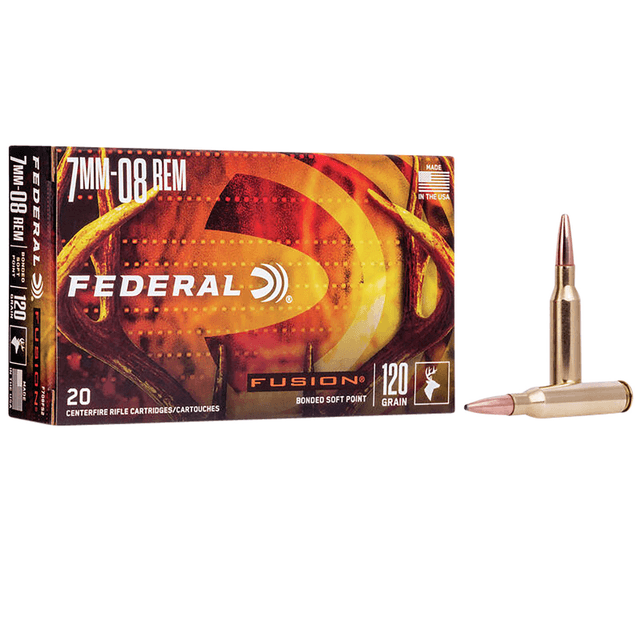 Federal Fusion 7mm-08 Rem 120gr Bonded Soft Point, 20 Rounds Per Box - F708FS2 Federal Fusion 7mm-08 Rem 120gr Bonded Soft Point, 20 Rounds Per Box - F708FS2