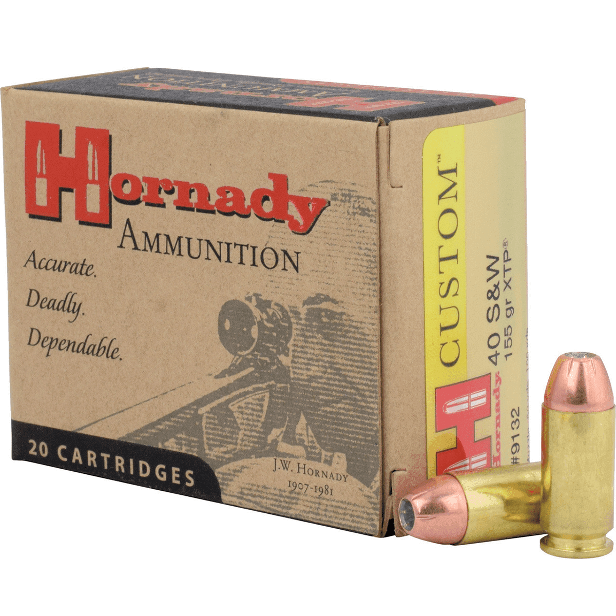 Hornady Custom .40 S&W Ammunition 20 Rounds XTP HP 155 Grains Hornady Custom .40 S&W Ammunition 20 Rounds XTP HP 155 Grains