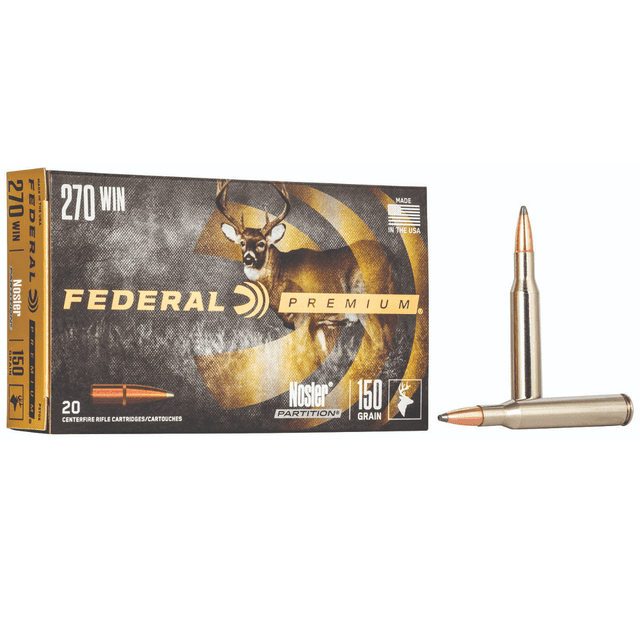 Federal Premium 270Win 150gr Nosler Partition Rifle Ammunition - P270E Federal Premium 270Win 150gr Nosler Partition Rifle Ammunition - P270E