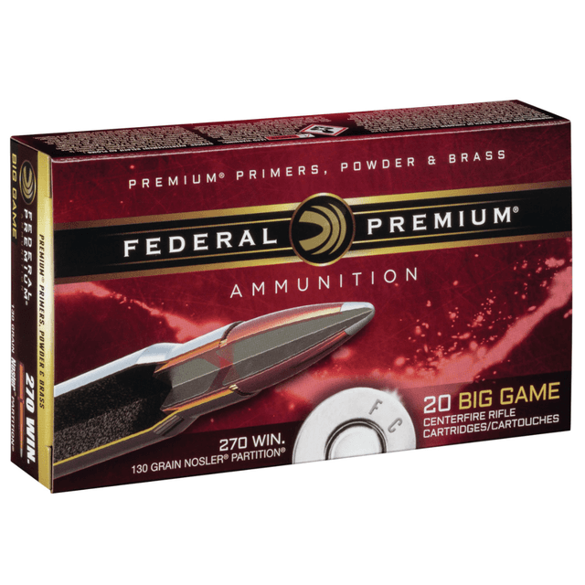 Federal Premium 270Win 130gr Nosler Partition Rifle Ammunition - P270P Federal Premium 270Win 130gr Nosler Partition Rifle Ammunition - P270P