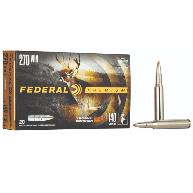 Federal Premium 270Win 140gr Trophy Bonded Tip Rifle Ammunition - P270TT3 Federal Premium 270Win 140gr Trophy Bonded Tip Rifle Ammunition - P270TT3