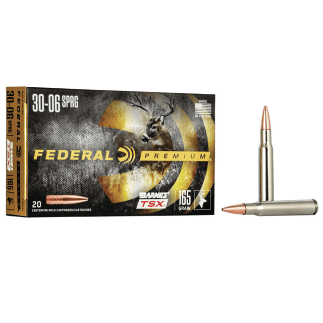 Federal Premium 30-06 Springfield 165gr Barnes TSX Rifle Ammunition - P3006AF Federal Premium 30-06 Springfield 165gr Barnes TSX Rifle Ammunition - P3006AF