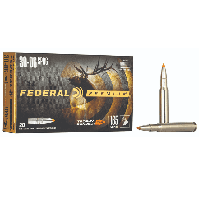 Federal Premium 30-06 Springfield 165gr Trophy Bonded Tip Rifle Ammunition - P3006TT2 Federal Premium 30-06 Springfield 165gr Trophy Bonded Tip Rifle Ammunition - P3006TT2