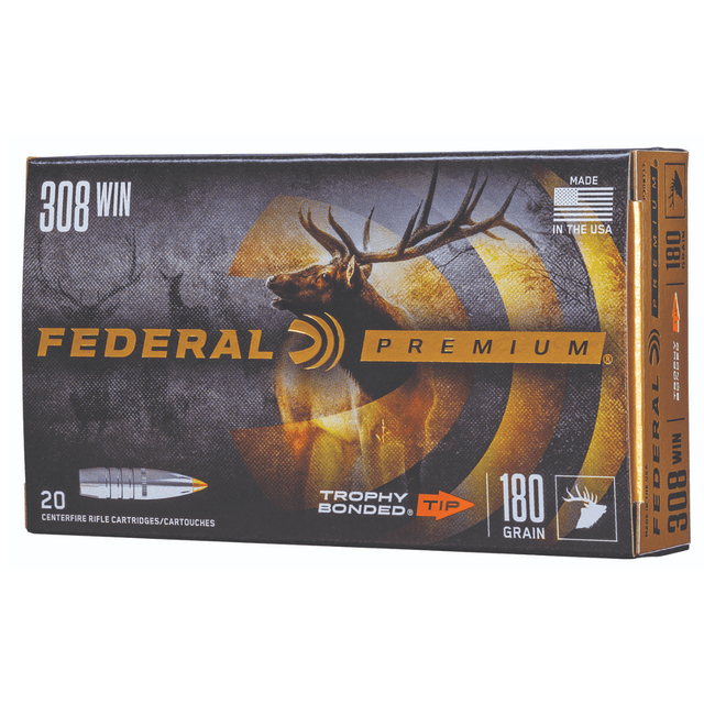 Federal Premium 308Win 180gr Trophy Bonded Tip Rifle Ammunition - P308TT1 Federal Premium 308Win 180gr Trophy Bonded Tip Rifle Ammunition - P308TT1