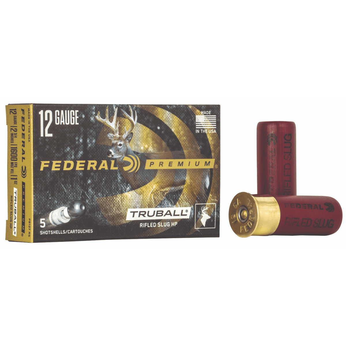 Federal Premium Vital-Shok TruBall 12 Gauge 2.75" 1 oz Rifled Slug Shot 5 Per Box - PB127RS Federal Premium Vital-Shok TruBall 12 Gauge 2.75" 1 oz Rifled Slug Shot 5 Per Box - PB127RS