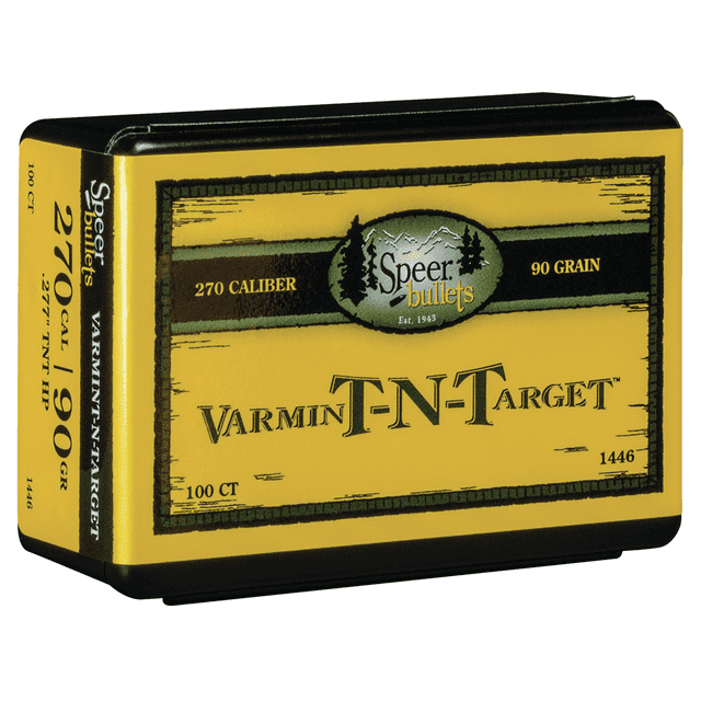 Speer Bullets 1446 TNT Rifle 270 Caliber .277 90 GR Hollow Point 100 Box Speer Bullets 1446 TNT Rifle 270 Caliber .277 90 GR Hollow Point 100 Box