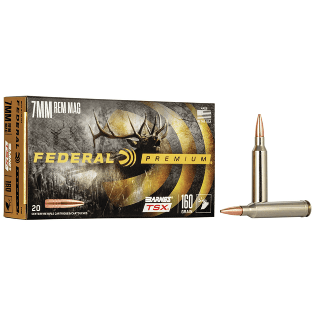 Federal Premium 7mm Rem Mag 160gr Barnes TSX Rifle Ammunition - P7RN Federal Premium 7mm Rem Mag 160gr Barnes TSX Rifle Ammunition - P7RN