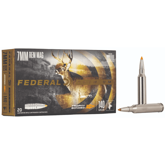 Federal Premium 7mm Rem Mag 140gr Trophy Bonded Tip Rifle Ammunition - P7RTT2 Federal Premium 7mm Rem Mag 140gr Trophy Bonded Tip Rifle Ammunition - P7RTT2