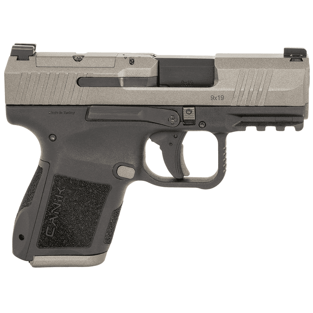 Canik MC9 9mm 15+1/12+1, 3.18" HG7620TN Black Tenifer Cerakote Optic Ready/Serrated Steel Slide, Tungsten Cerakote Polymer Frame w/Picatinny Rail Canik MC9 9mm 15+1/12+1, 3.18" HG7620TN Black Tenifer Cerakote Optic Ready/Serrated Steel Slide, Tungsten Cerakote Polymer Frame w/Picatinny Rail