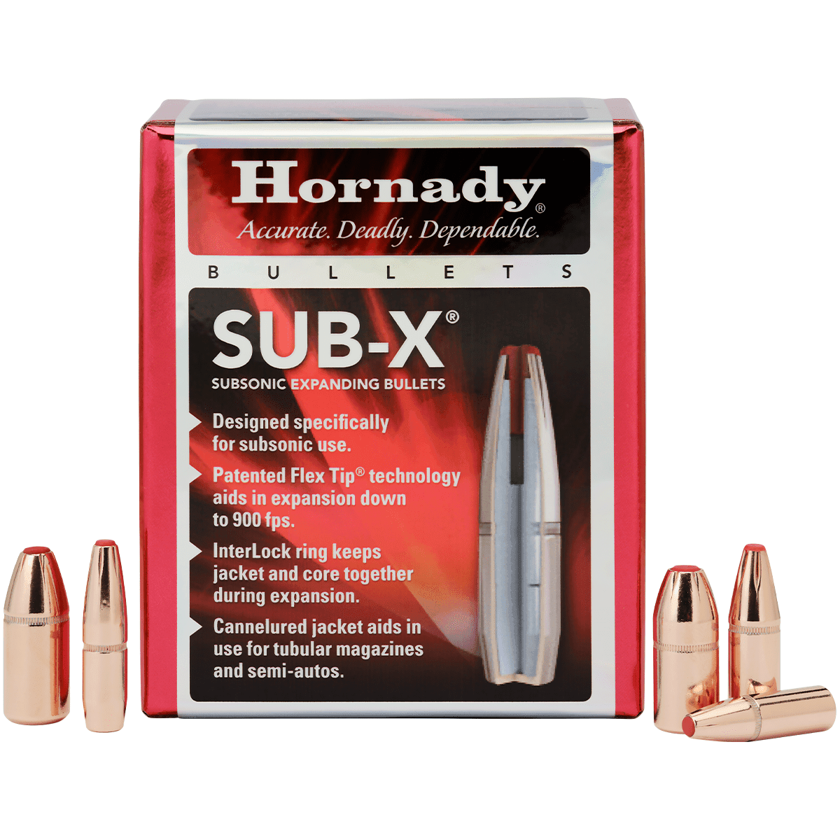 Hornady 45052 Sub-X 45 Cal 410 gr Subsonic eXpanding 50 Per Box Hornady 45052 Sub-X 45 Cal 410 gr Subsonic eXpanding 50 Per Box
