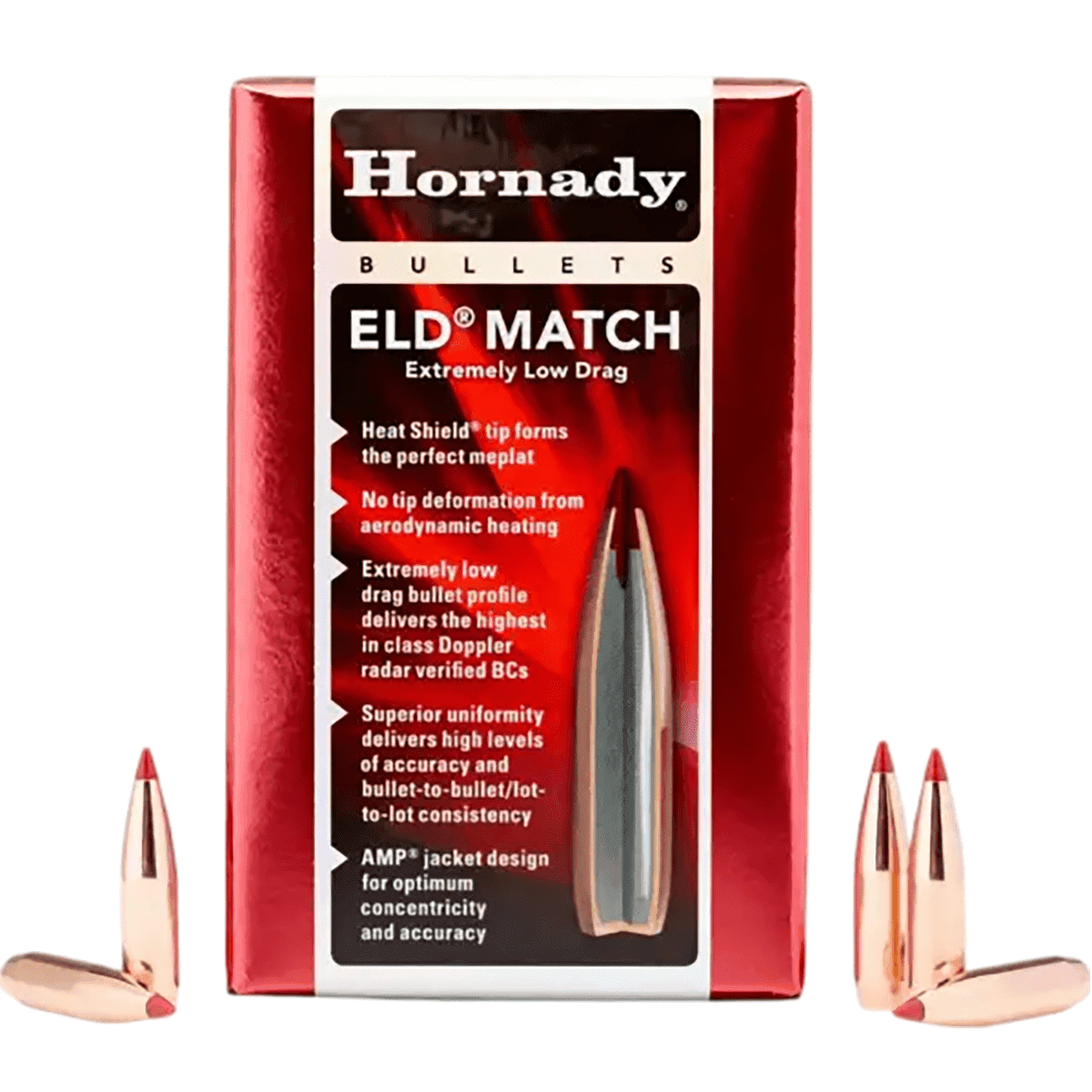 Hornady 2561 ELD Match 25 Cal .257 134 gr Extremely Low Drag Match 100 Per Box Hornady 2561 ELD Match 25 Cal .257 134 gr Extremely Low Drag Match 100 Per Box