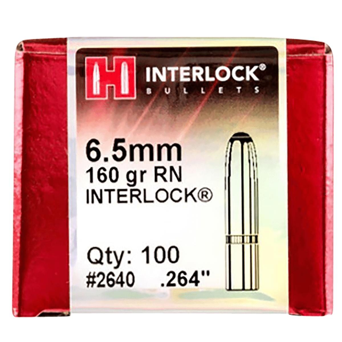 Hornady 2640 InterLock 6.5mm .264 160 gr Round Nose 100 Per Box Hornady 2640 InterLock 6.5mm .264 160 gr Round Nose 100 Per Box