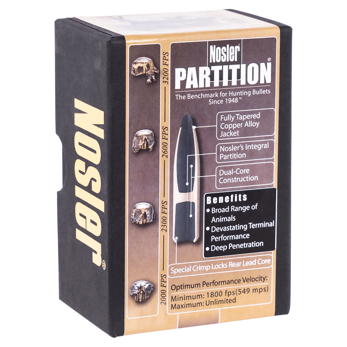 Nosler 16330 Partition 30 Cal .308 165 gr Spitzer/ 50 Per Box Nosler 16330 Partition 30 Cal .308 165 gr Spitzer/ 50 Per Box