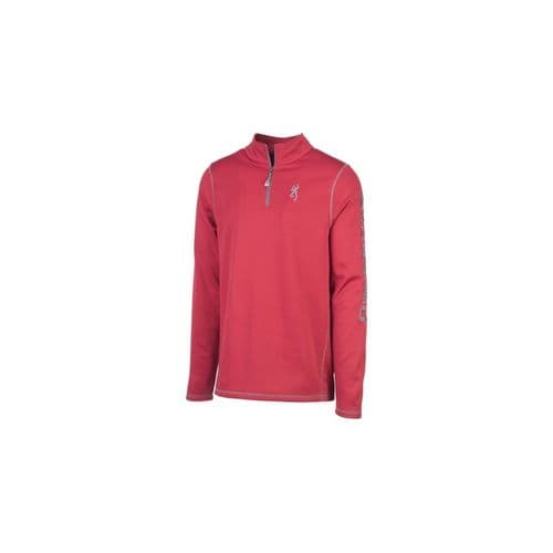 Browning Mens Pitch 1/4 Zip Sweatshirt- Chili Pepper Browning Mens Pitch 1/4 Zip Sweatshirt- Chili Pepper