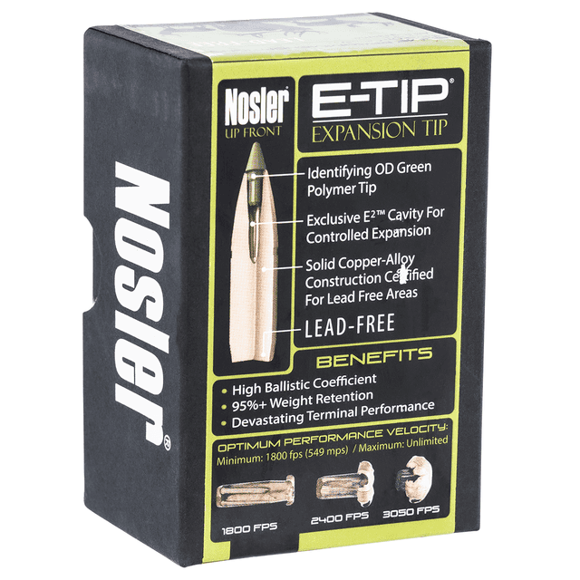 Nosler 59180 E-Tip 30 Cal .308 180 gr Spitzer/ 50 Per Box Nosler 59180 E-Tip 30 Cal .308 180 gr Spitzer/ 50 Per Box