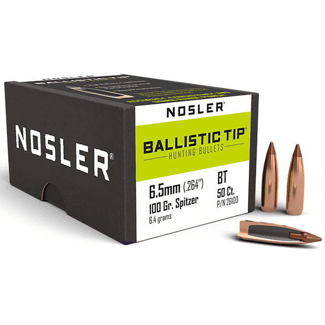 Nosler 26100 Ballistic Tip 6.5 Creedmoor .264 100 gr Spitzer/ 50 Per Box Nosler 26100 Ballistic Tip 6.5 Creedmoor .264 100 gr Spitzer/ 50 Per Box