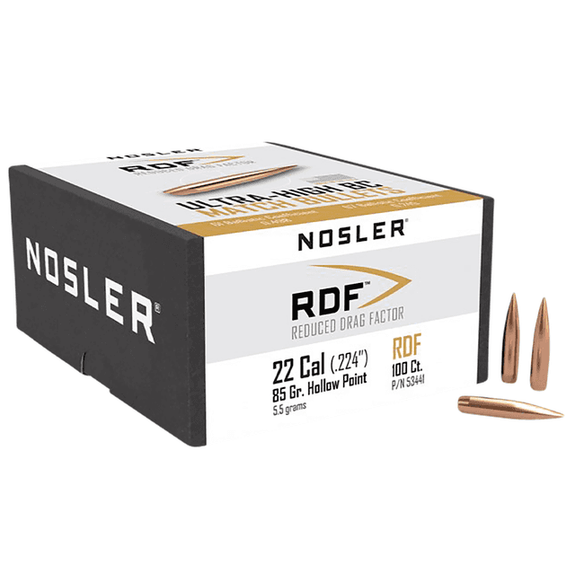 Nosler 53441 RDF Match 22 Cal .224 85 gr Hollow Point Boat Tail/ 100 Per Box Nosler 53441 RDF Match 22 Cal .224 85 gr Hollow Point Boat Tail/ 100 Per Box