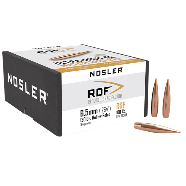 Nosler 53505 RDF Match 6.5 Creedmoor .264 130 gr Hollow Point Boat Tail/ 100 Per Box Nosler 53505 RDF Match 6.5 Creedmoor .264 130 gr Hollow Point Boat Tail/ 100 Per Box
