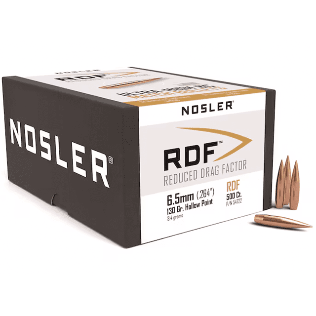 Nosler 54722 RDF Match 6.5 Creedmoor .264 130 gr Hollow Point Boat Tail/ 500 Per Box Nosler 54722 RDF Match 6.5 Creedmoor .264 130 gr Hollow Point Boat Tail/ 500 Per Box