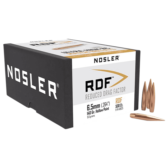 Nosler 49825 RDF Match 6.5 Creedmoor .264 140 gr Hollow Point Boat Tail/ 500 Per Box Nosler 49825 RDF Match 6.5 Creedmoor .264 140 gr Hollow Point Boat Tail/ 500 Per Box