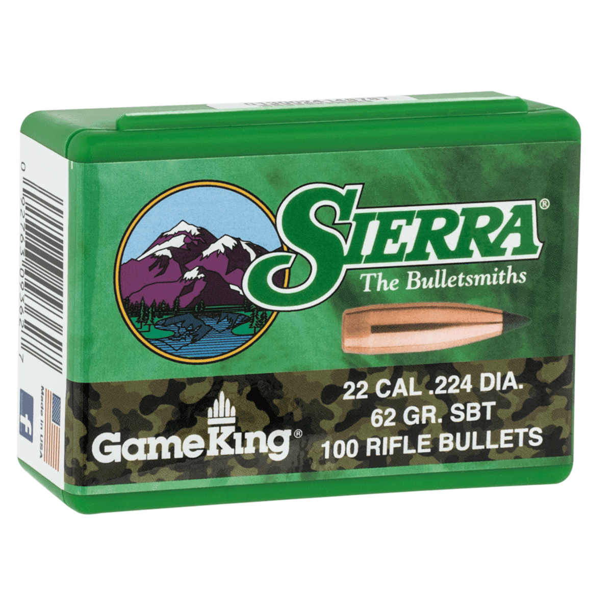 Sierra 9362 GameKing .224 62 gr Spitzer Boat Tail/ 100 Per Box Sierra 9362 GameKing .224 62 gr Spitzer Boat Tail/ 100 Per Box