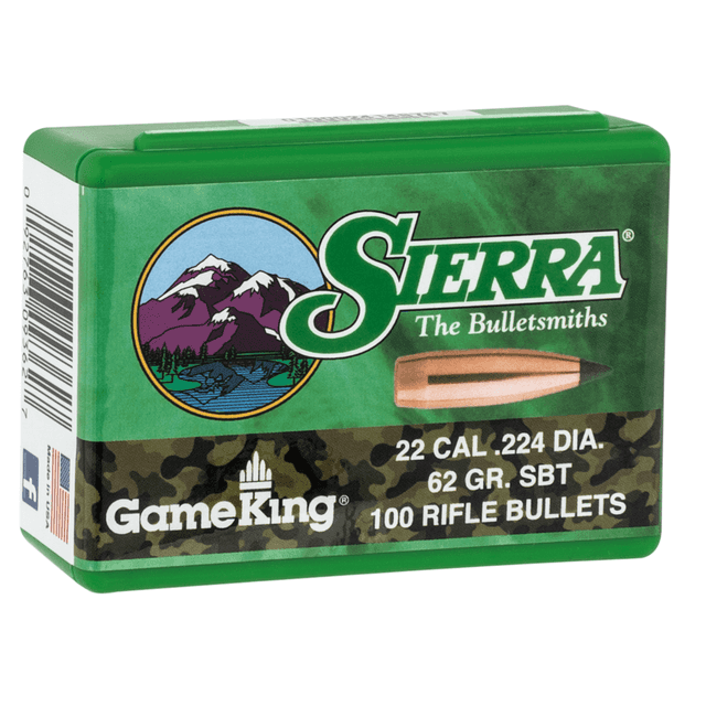 Sierra 9362 GameKing .224 62 gr Spitzer Boat Tail/ 100 Per Box Sierra 9362 GameKing .224 62 gr Spitzer Boat Tail/ 100 Per Box