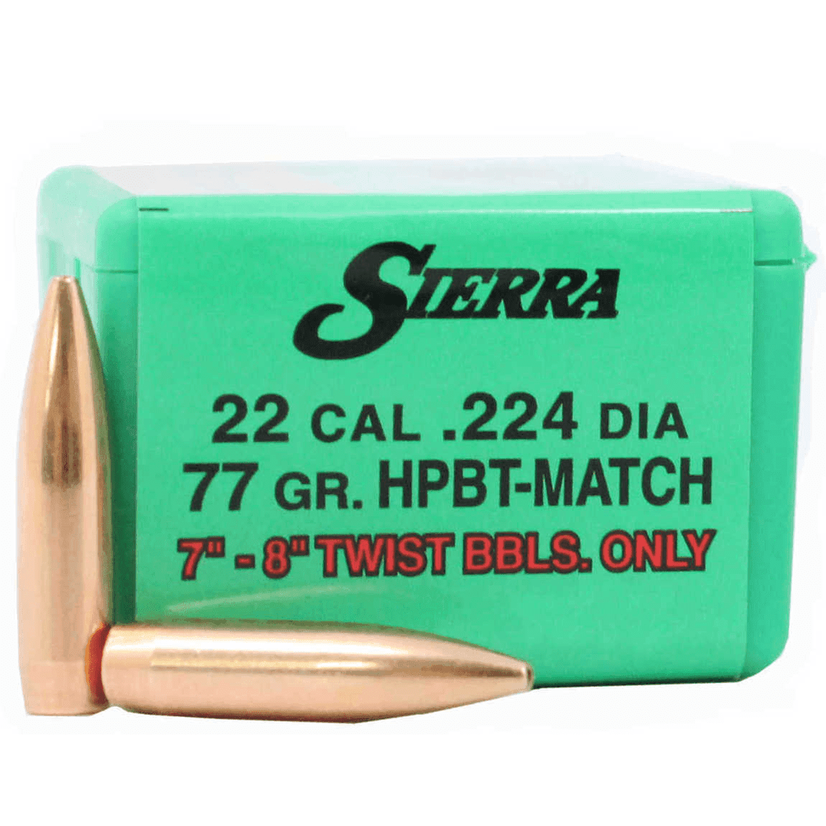 Sierra 9377T MatchKing 22 Cal .224 77 gr Hollow Point Boat Tail/ 50 Per Box Sierra 9377T MatchKing 22 Cal .224 77 gr Hollow Point Boat Tail/ 50 Per Box