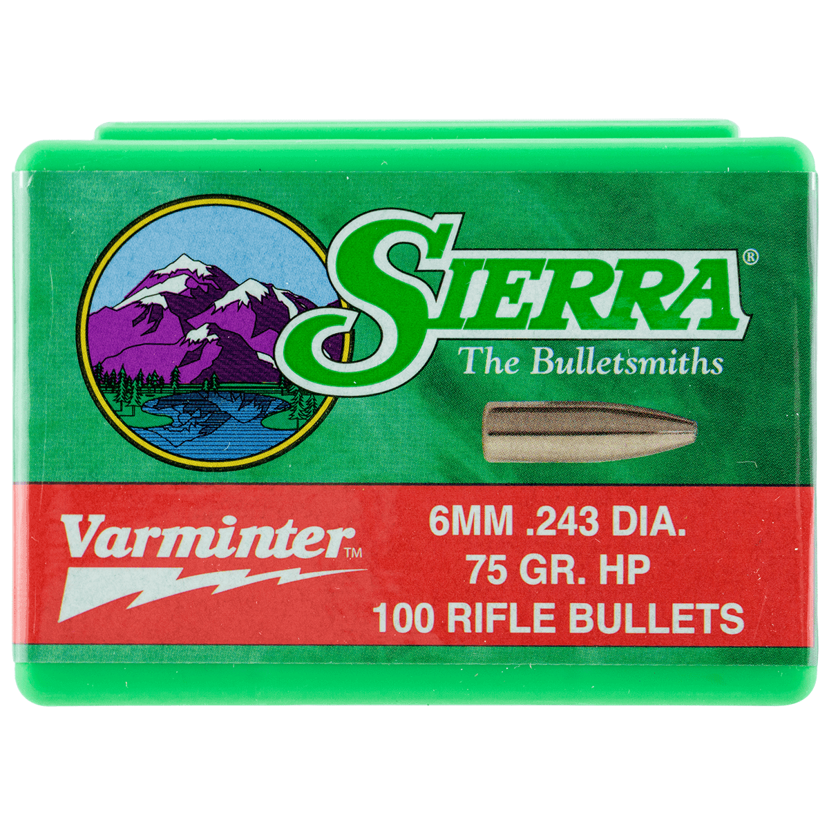 Sierra 1510 Varminter 6mm .243 75 gr Hollow Point/ 100 Per Box Sierra 1510 Varminter 6mm .243 75 gr Hollow Point/ 100 Per Box