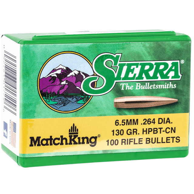 Sierra 1729 MatchKing 6.5 Creedmoor .264 130 gr Hollow Point Boat Tail/ 100 Per Box Sierra 1729 MatchKing 6.5 Creedmoor .264 130 gr Hollow Point Boat Tail/ 100 Per Box