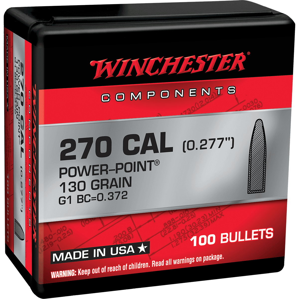 Winchester Ammo WB270P130X Centerfire Rifle 270 Win .277 130 gr Power Point 100 Per Box Winchester Ammo WB270P130X Centerfire Rifle 270 Win .277 130 gr Power Point 100 Per Box