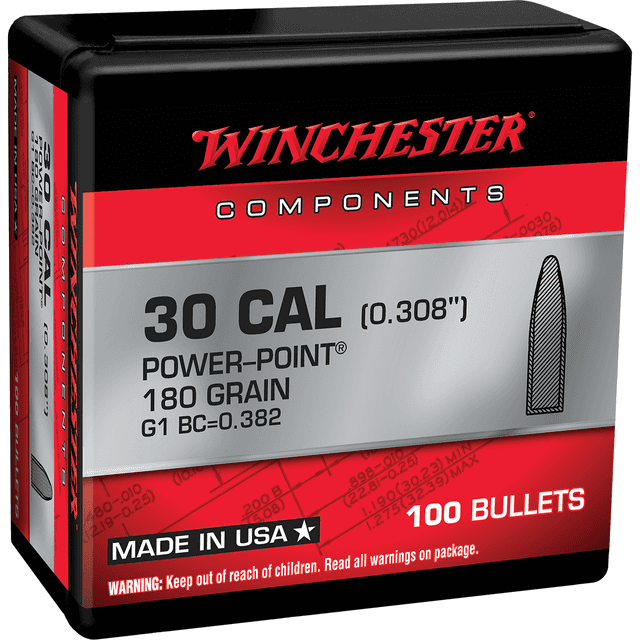 Winchester Ammo WB308P180X Centerfire Rifle 308 Win .308 180 gr Power Point 100 Per Box Winchester Ammo WB308P180X Centerfire Rifle 308 Win .308 180 gr Power Point 100 Per Box