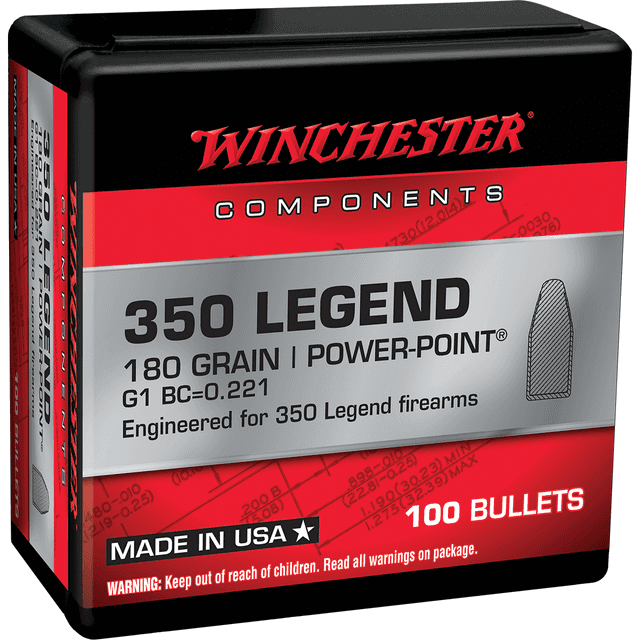 Winchester Ammo WB350P180X Centerfire Rifle 350 Legend 180 gr Power Point 100 Per Box Winchester Ammo WB350P180X Centerfire Rifle 350 Legend 180 gr Power Point 100 Per Box
