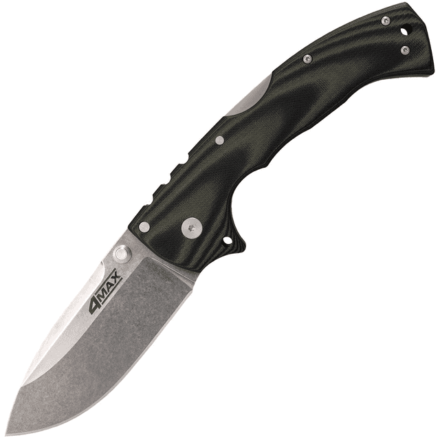Cold Steel CS62RMA 4-Max Elite 4" Folding Drop Point Stonewashed S35VN SS Blade/6" Black G10 Handle Includes Belt Clip Cold Steel CS62RMA 4-Max Elite 4" Folding Drop Point Stonewashed S35VN SS Blade/6" Black G10 Handle Includes Belt Clip