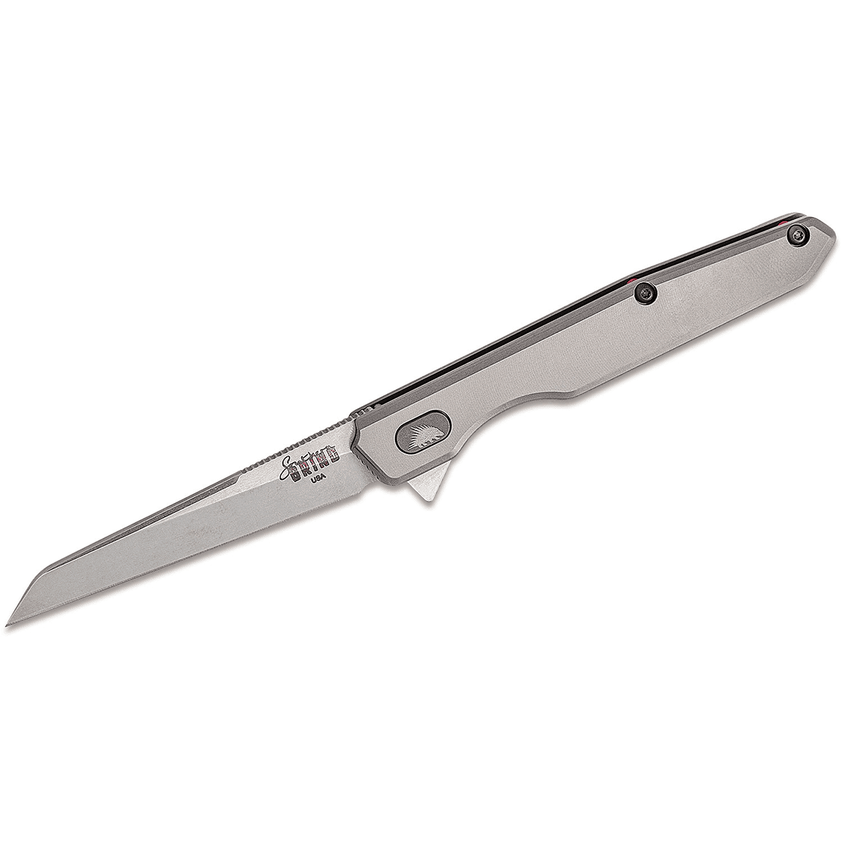 Southern Grind SG08050011 Quill 3.50" Folding Tanto Plain Stonewashed S35VN SS Blade, Silver Titanium Handle Southern Grind SG08050011 Quill 3.50" Folding Tanto Plain Stonewashed S35VN SS Blade, Silver Titanium Handle