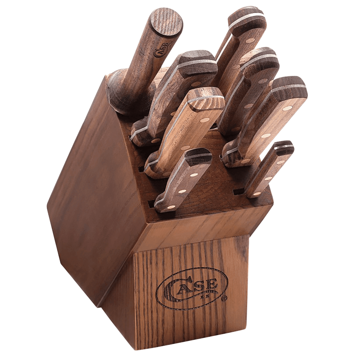 Case 10249 Household Cutlery Set Plain/Serrated Satin Tru-Sharp SS Blade Walnut Handle 9 Piece Case 10249 Household Cutlery Set Plain/Serrated Satin Tru-Sharp SS Blade Walnut Handle 9 Piece