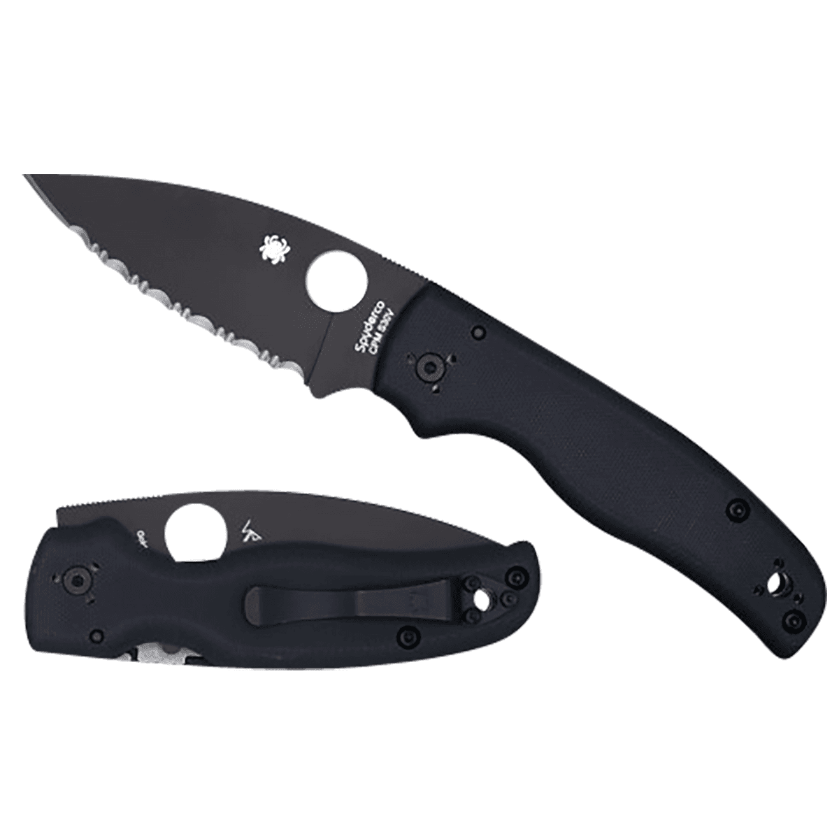 Spyderco C229GSBK Shaman 3.58" Folding Serrated Knife Spyderco C229GSBK Shaman 3.58" Folding Serrated Knife